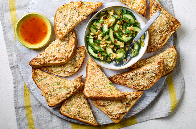 636x418 Air fryer sesame prawn toast