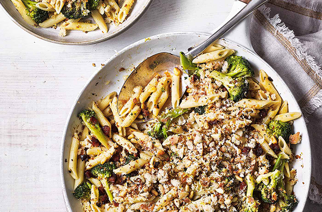 Charred broccoli and chorizo pasta recipe