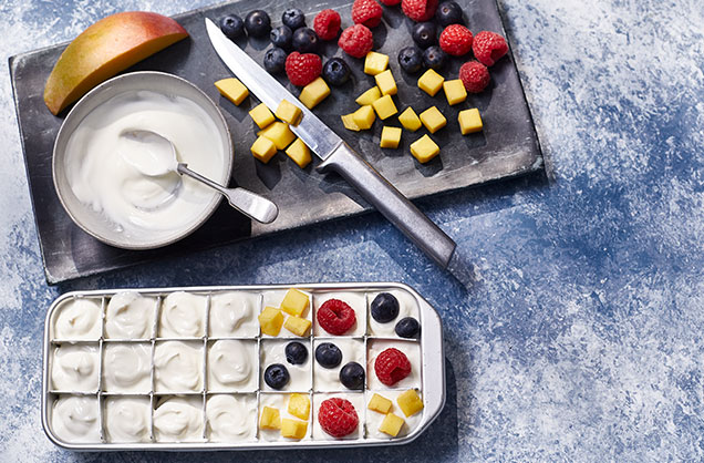 Top with yogurt and fruit