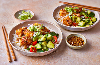 Air-fryer firecracker salmon bites