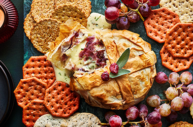 Cranberry camembert filo parcel