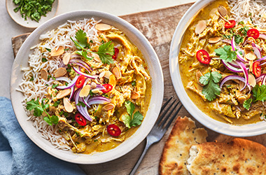 Slow-cooker pulled chicken korma