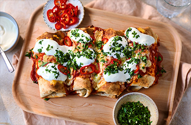 Air-fryer creamy chipotle chicken enchiladas