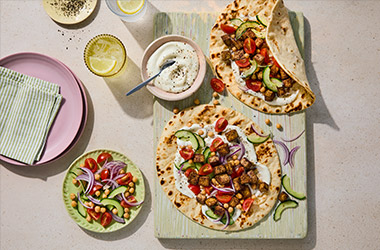 Air-fryer Lebanese-spiced tofu flatbreads