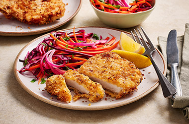 Air-fryer pork schnitzels