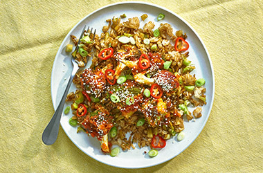 Bang bang broccoli with fried rice