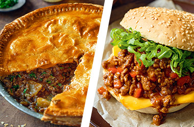 Beef and onion pie AND Sloppy Joes