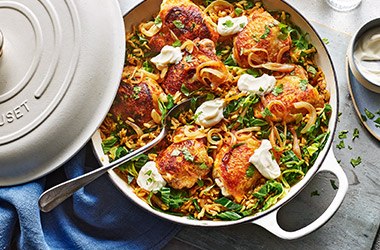 Cheat's coronation chicken biryani