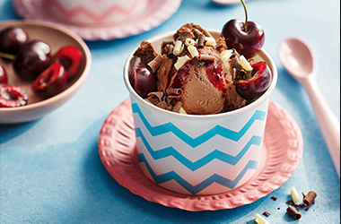 Black Forest brownie sundae