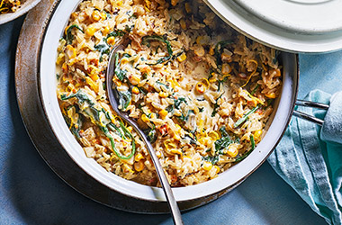Charred sweetcorn risotto