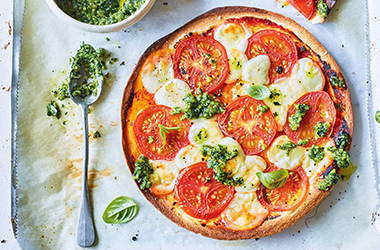 Cheat's Caprese pizza