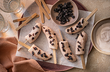 Cherry and banana pops