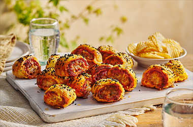 Cheesy gochujang sausage rolls