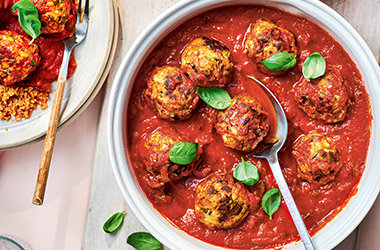 Chicken, courgette and basil meatballs