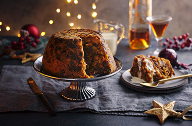 Pear, ginger and sherry Christmas pudding