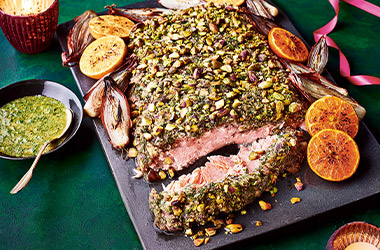 Citrus and stuffing salmon