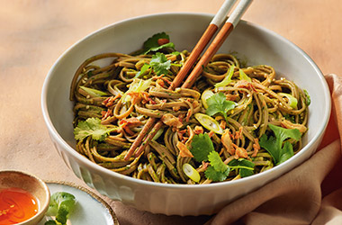 Coriander soba noodles