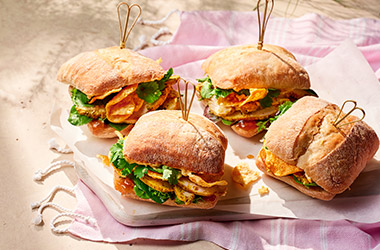 Coronation chicken crisp sarnies