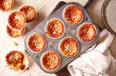 Wholemeal courgette and lemon muffins