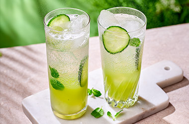 Cucumber, lime and mint tonic