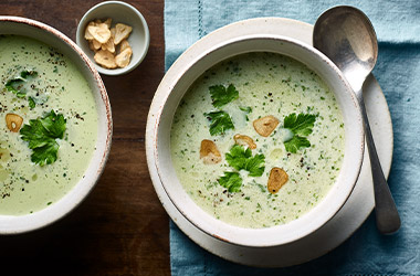 Garlic soup with homemade stock