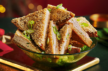 Golden sesame chicken toast