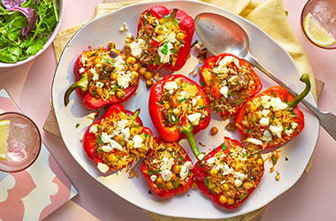 Greek-style stuffed peppers