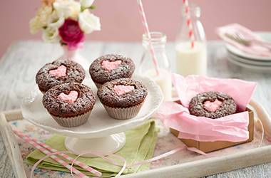 Heart chocolate cupcakes