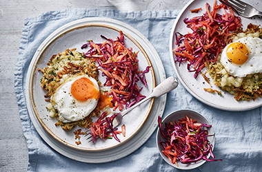 Herby parsnip and potato latkes