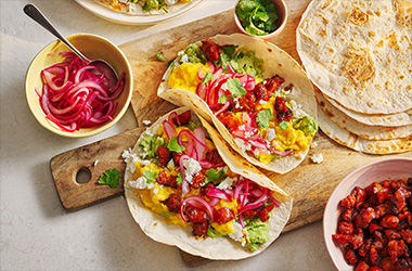 Huevos rancheros tacos