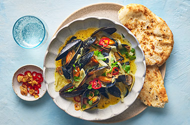 Indian-spiced mussels