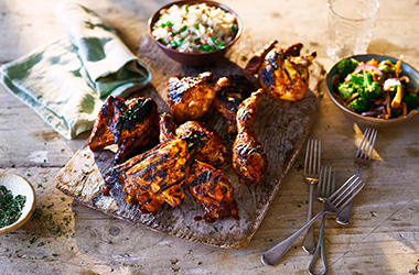 Jerk chicken with coconut rice