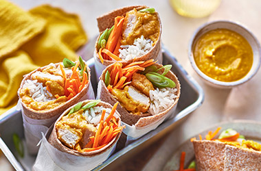 Katsu chicken burritos