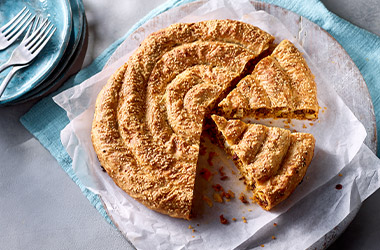 Lamb filo swirl pie
