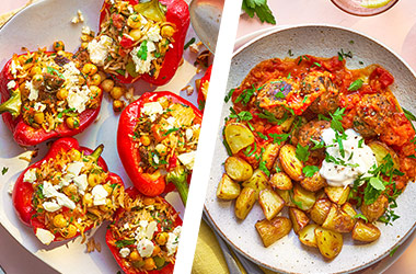 Lamb koftas AND stuffed peppers