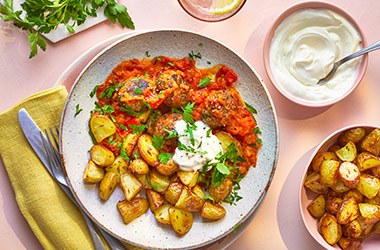Lamb koftas in tomato sauce