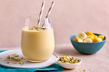 Mango and coconut lassi