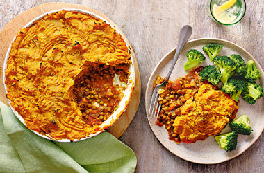 Lentil and sweet potato shepherd's pie