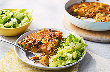 Mackerel and courgette frittata