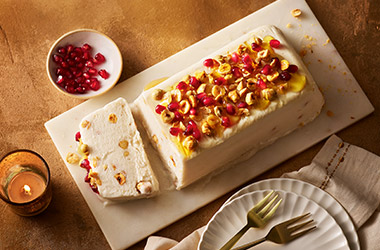 Maple and hazelnut semifreddo
