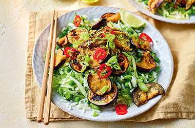 Miso-glazed aubergine