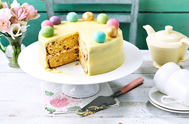 Lemon, ginger and almond simnel-style cake