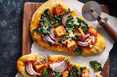 Indian-inspired naan pizzas