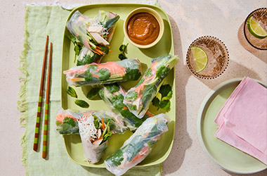 No-cook turkey summer rolls