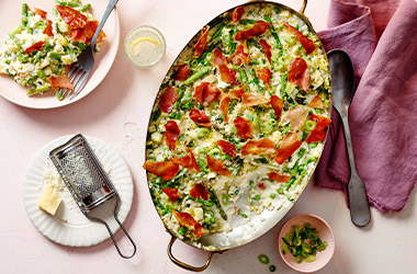No-stir baked risotto primavera