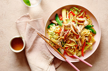 Nutty chicken noodle salad