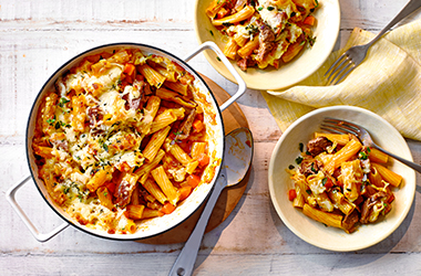 One-pot shepherd’s pie pasta bake