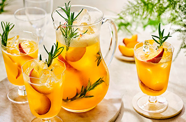 Peach and raspberry cooler