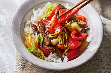 Pepper steak stir-fry