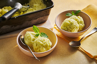 Pineapple and mint sorbet